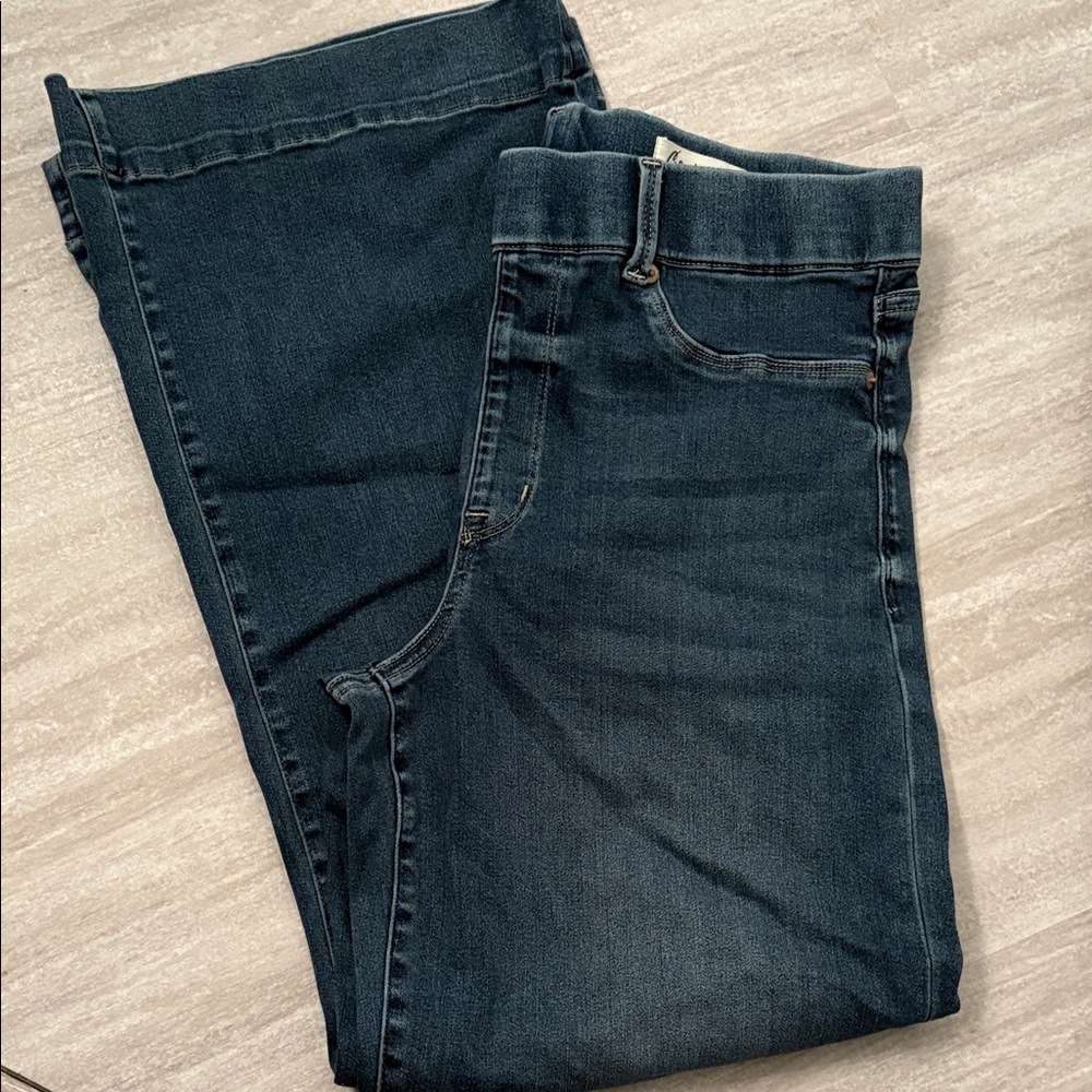 High waist pull on wide leg Cosmic Blue Love Jeans